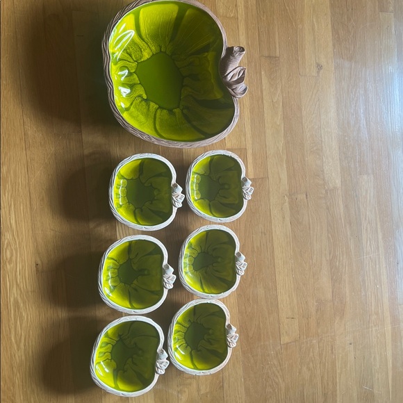 Vintage apple pottery sequoia ware salad bowls - Picture 2 of 14